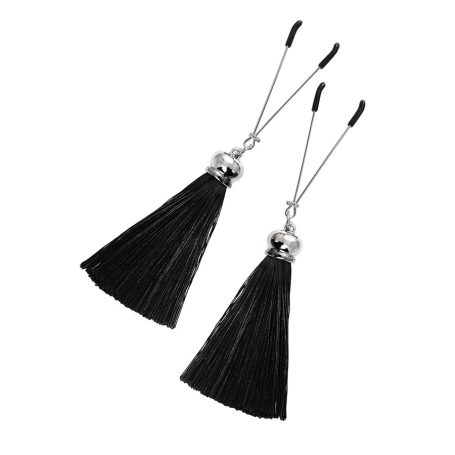 Зажимы на соски «Вилки» с кисточками из шелка