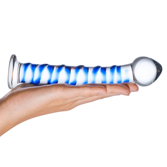 Фаллос из стекла Glas Spiral Blue